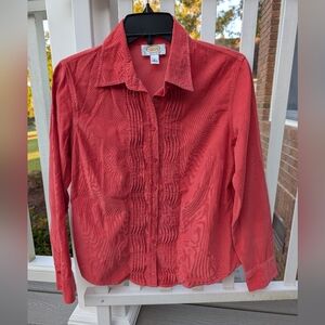 Talbots Salmon Pinwale Corduroy Blouse -S